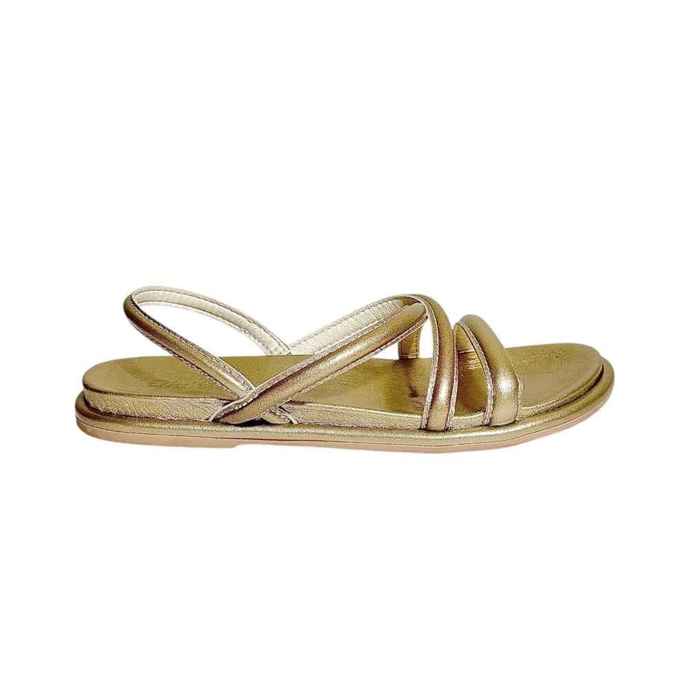 Olukai Tiare Leather Strappy Sandals Women's Sz 8 Gold Comfort Pool Vaca